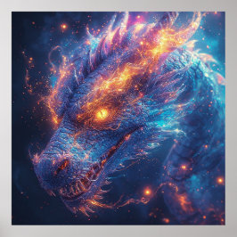 激しいエネルギーを放つ火竜の頭 ポスター