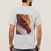 激しいエネルギーを放つ火竜の頭 Tシャツ (裏面)
