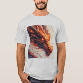 激しいエネルギーを放つ火竜の頭 Tシャツ