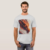 激しいエネルギーを放つ火竜の頭 Tシャツ (正面フル)