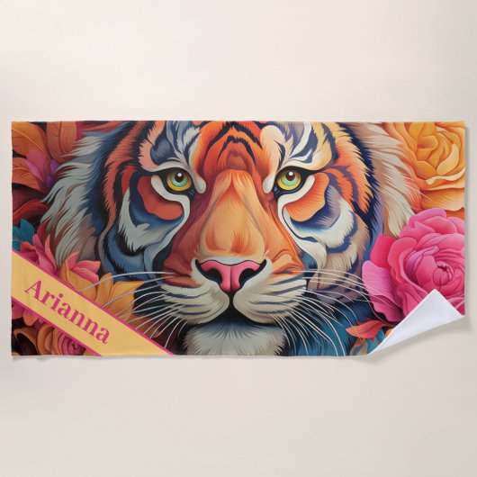 激しいエレガンス:強さの芸術 ビーチタオル (正面)