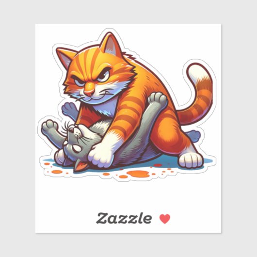 激しいオレンジ色の猫の組み付けシール シール (シート)