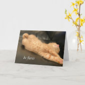 激しいカードオレンジジンジャータイガーかわいい カード (黄色い花)