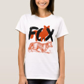 激しいキツネ解放自信女性男性 Tシャツ (正面)