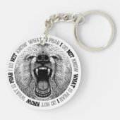 激しいクマ：挑戦的なフレーズのアートワーク キーホルダー (裏面)