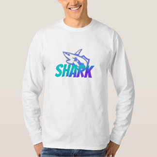 激しいグラデーションのサメロゴ | 堂々としたオーシャン Tシャツ