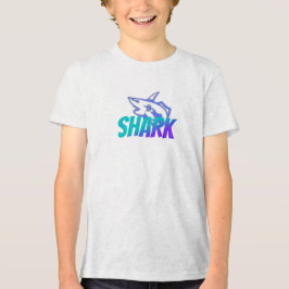 激しいグラデーションのサメロゴ | 大胆なオーシャン トライブレンドＴシャツ
