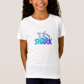 激しいグラデーションのサメロゴ | 強烈なオーシャンビジュアル Tシャツ (正面)