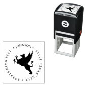 激しいグリフィンのヘラルドライ戻りラベル セルフインキングスタンプ (インサイチュ)