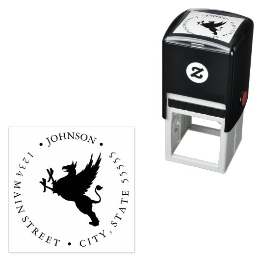激しいグリフィンのヘラルドライ戻りラベル セルフインキングスタンプ (インサイチュ)