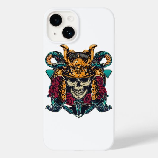激しいサムライスカルヴィンテージタトゥーアート Case-Mate iPhoneケース (裏面)