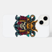 激しいサムライスカルヴィンテージタトゥーアート Case-Mate iPhoneケース (裏面 (横))
