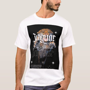 激しいジャガーのグラフィックTシャツ   ワイルドとスはっきりしたタイル Tシャツ