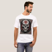 激しいスカルとクロス転がボーンズロック&Tシャツデ Tシャツ (正面フル)