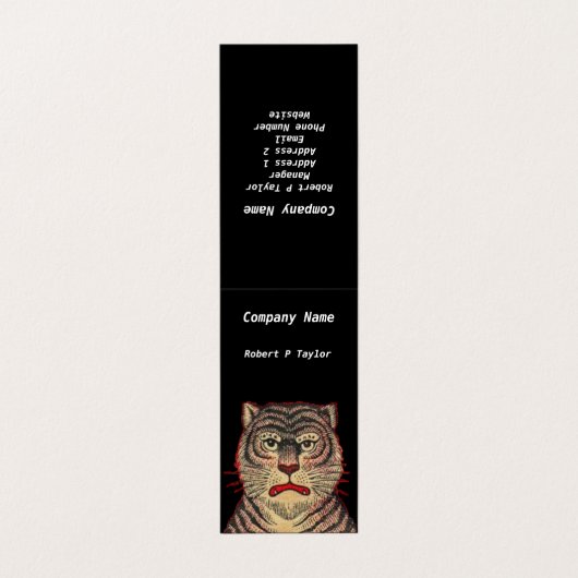 激しいタイガーヘッド黒ストライプ色のアウトライン黒 名刺 (外部フラット)