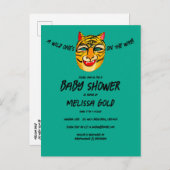 激しいタイガーワイルドワンキュートなエギー赤ちゃんシャワーカスタム インビテーションポストカード (正面/裏面)