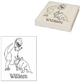 激しいティラノサウルス トリケラトプス 恐竜の名前 ラバースタンプ (押印)