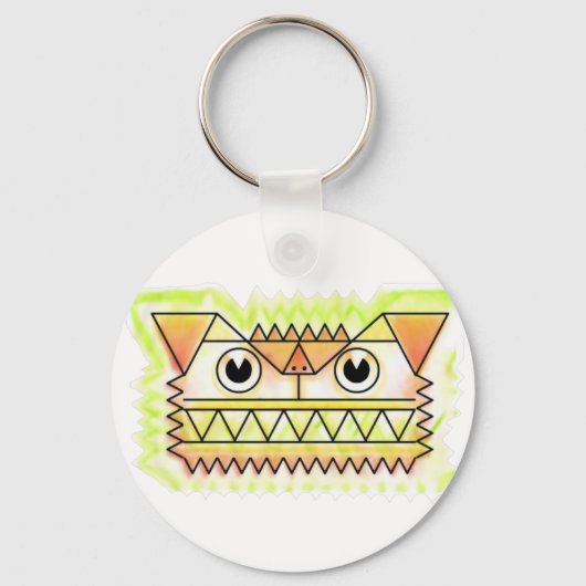 激しいドッグ怒ボタンのキーチェーン キーホルダー (正面)