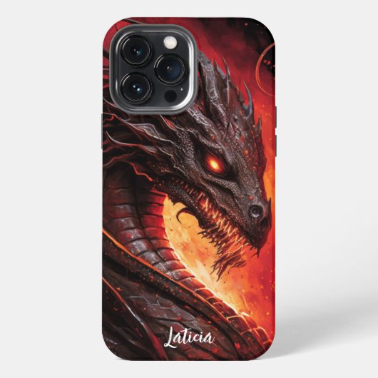 激しいドラゴンと火 iPhoneケース (裏面)