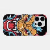 激しいドラゴンの頭 iPhoneケース (裏面横)