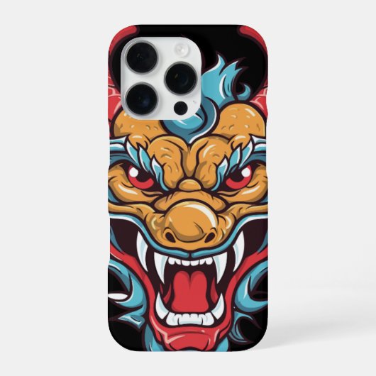 激しいドラゴンの頭 iPhoneケース (裏面)