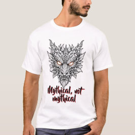 激しいドラゴンヘッドラインアート Tシャツ