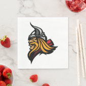 激しいバイキングの戦士の頭のノーズヘルメットと髭 スタンダードランチョンナプキン (インサイチュ)