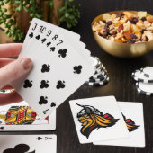 激しいバイキングの戦士の頭のノーズヘルメットと髭 トランプ (インサイチュ)