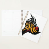 激しいバイキングの戦士の頭のノーズヘルメットと髭 プランナー手帳 (ディスプレー)