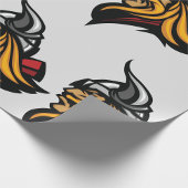 激しいバイキングの戦士の頭のノーズヘルメットと髭 ラッピングペーパー