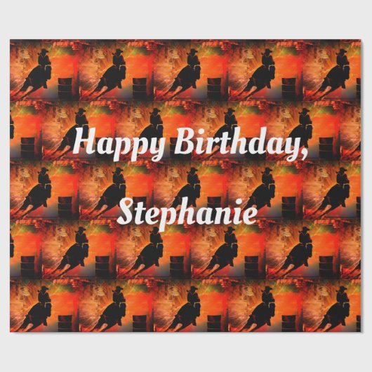 激しいバレルの競争のロデオの誕生日 ラッピングペーパー (フラット)