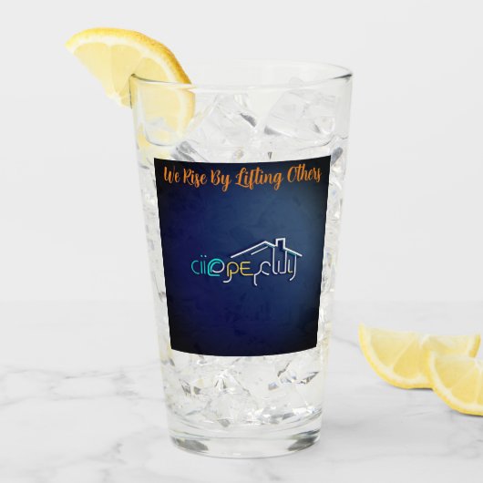 激しいバロック様式のパールフローラアールデコタイル模様 –  タンブラーグラス (アイス正面)