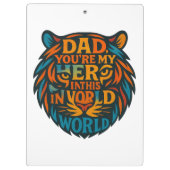 激しいパパへの愛 – タイガー型ヒーロー引用文 クリップボード (裏面)