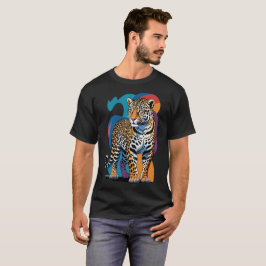 激しいヒョウ柄Tシャツ | トレンディーでワイルド Tシャツ