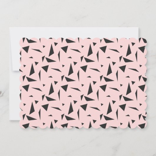 激しいピンクのサメはっきりした動物の第2の誕生日 招待状 (裏面)