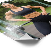 激しいフィットネスクイーン強いPhysique屋外ジム フォトプリント (角)