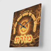 激しいフラクタルMizrach スクエア壁時計 (傾斜)