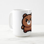 激しいブラウンベアアート コーヒーマグカップ (正面左)