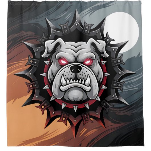 激しいブルドッグシャワーカーテン シャワーカーテン (正面)