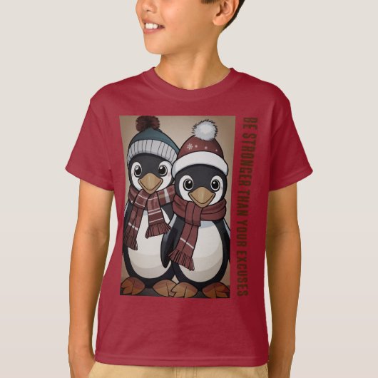 激しいペンギンサムライTシャツ – Tシャツ (正面)