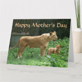 激しいママのライオンの母の日大きいカード カード (正面)