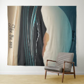 激しいミニマリストMontaビーチ海波形ロゴ –  タペストリー (インサイチュ(横))