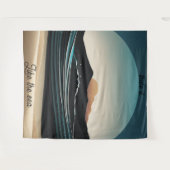 激しいミニマリストMontaビーチ海波形ロゴ –  タペストリー (正面(横))