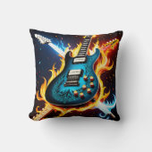 激しいミュージカル爆発の中のエレキギター クッション (正面)
