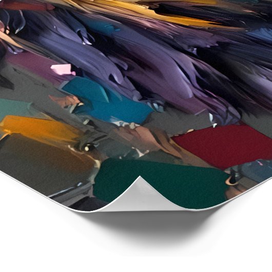 激しいライオンのクローズアップ ポスター (角)