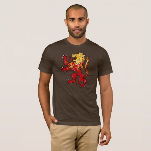 激しいライオンの手がつけられないワイシャツ(暗い) Tシャツ (正面フル)