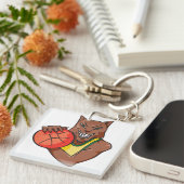 激しいワイルドキャットバスケットボールマスコット キーホルダー (正面右)