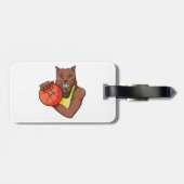 激しいワイルドキャットバスケットボールマスコット ラゲッジタグ (裏面横)