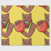 激しいワイルドキャットバスケットボールマスコット ラッピングペーパー (フラット)