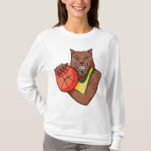 激しいワイルドキャットバスケットボールマスコット Tシャツ (正面)